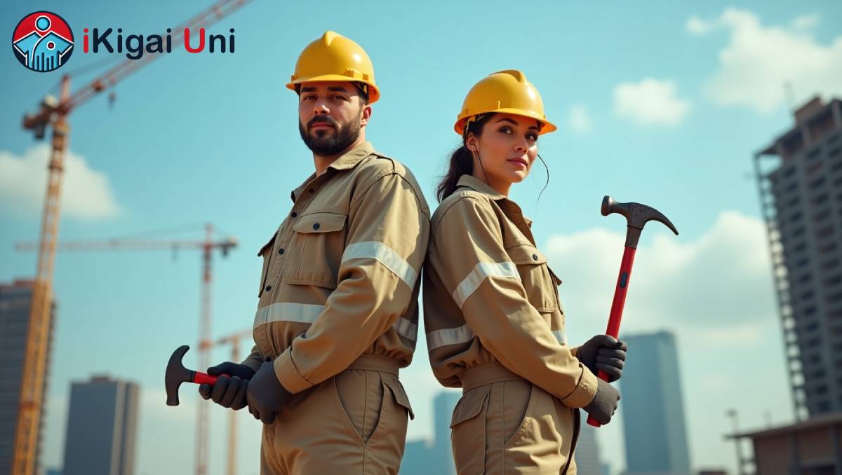 Flux Dev Two construction workers a man and a woman wearing wo 1 1