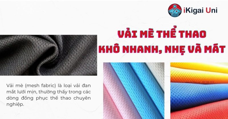 Vải mè cho thể thao: khô nhanh, nhẹ nhàng và thoáng mát.