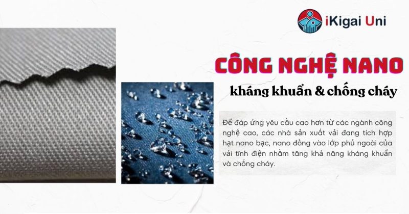 Vải tĩnh điện đồng phục chuyên nghiệp, an toàn, bền đẹp Công nghệ nano chống vi khuẩn và ngăn cháy.