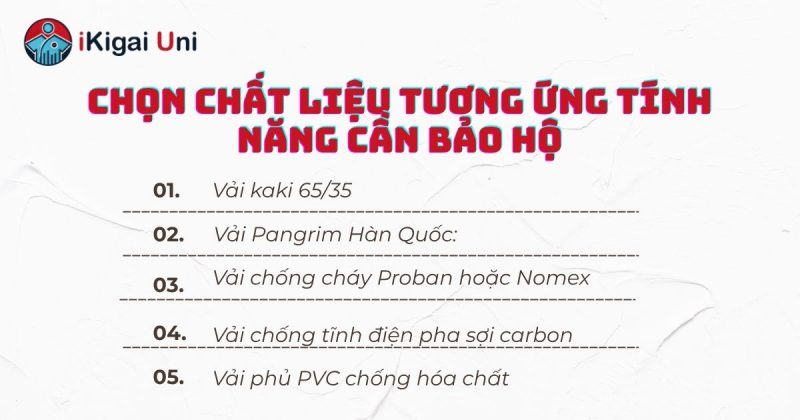 Lựa chọn chất liệu phù hợp tính năng bảo hộ