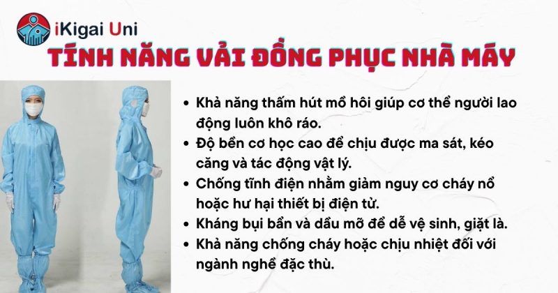 Tìm hiểu các tính năng vải đồng phục nhà máy