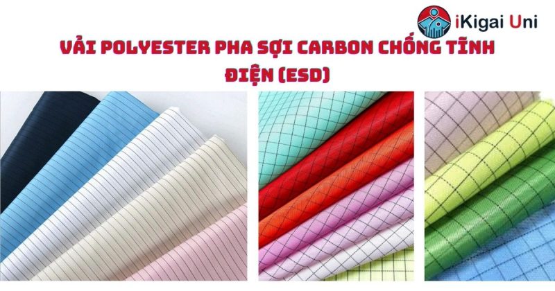 Vải Polyester kết hợp sợi Carbon kháng tĩnh điện ESD