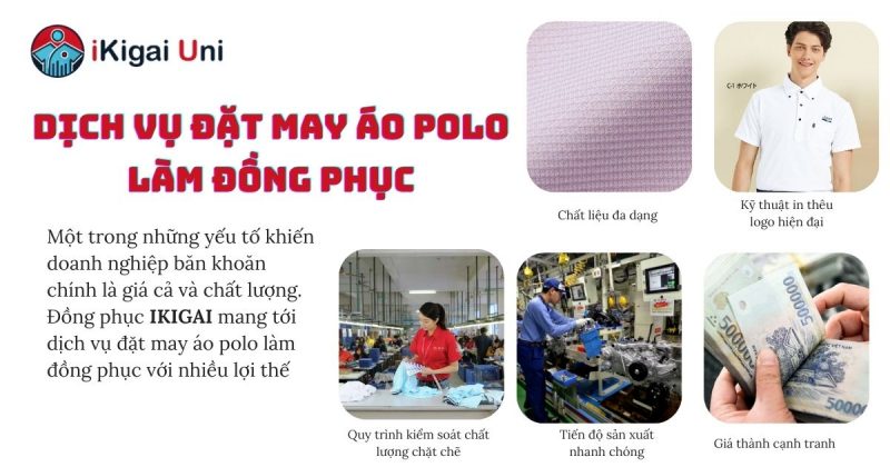 Áo polo làm đồng phục hiện đại cho doanh nghiệp Dịch vụ đặt may áo polo làm đồng phục chất lượng tại Ikigai