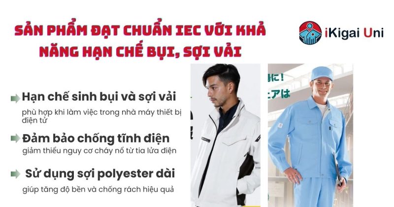 Đồng phục công nhân điện an toàn cho mọi công trình Sản phẩm đạt chuẩn IEC 61340-5-1