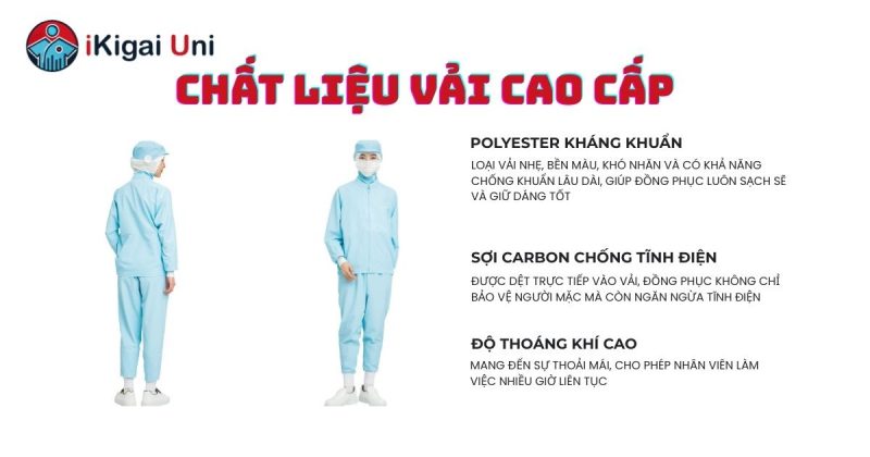 Đồng phục kháng khuẩn cho môi trường làm việc an toàn Đồng phục kháng khuẩn sử dụng vải cao cấp